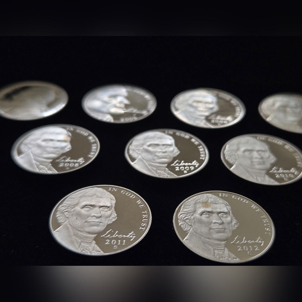 2004-2012 S Gem Proof Nickels (Set Of 9) BU